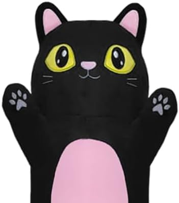 Stuffed Animal Black Cat Body Pillow – Soft Plush Toy & Throw Pillow for Kids, Medium (23 Inches), for Girls