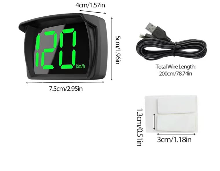 Heads Up Display for Cars HUD GPS Speedometer MPH with QC3.0 Fast Charger & Stable Silicone Pads, 2M USB Cable, Digital Speedometer for Cars Trucks, Boats SUV, Motorcycle Plug & Play