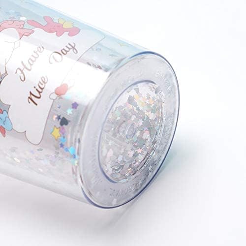 Unicorn Drinking Cup with Straw Kid Travel Tumbler Glitter Ice Coffee Mugs Plastic Cup for Party Gift (pink unicorn, 6.5 * 20cm))