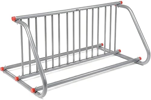 Global Industrial 59-3/4"L Grid Bike Rack, Double Sided, Powder Coated Steel, 10-Bike Capacity, Gray, Commercial Bike Rack for Stores, Parks and Schools