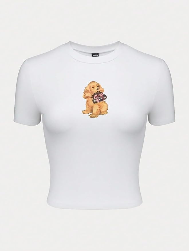 Y2k Graphic Baby Tees for Women Funny Kitten Shirt Tops Aesthetic Fairy Grunge Crop Top 90s 2000s Vintage Clothing