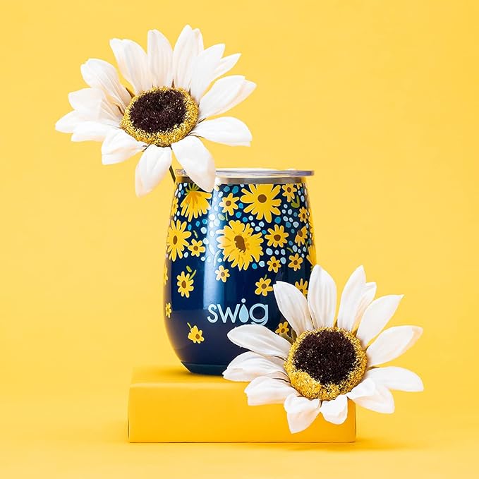 Swig Life + SCOUT 14oz Insulated Wine Tumbler with Lid | 40+ Pattern Options | Dishwasher Safe, Holds 2 Glasses, Stainless Steel Outdoor Wine Glass (Leopard Noir)