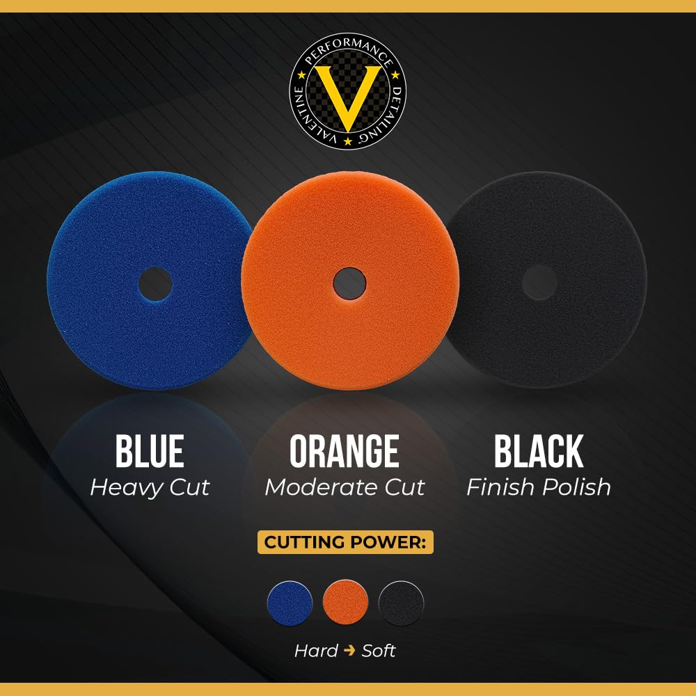 VPD SDO Orange Foam Polishing Pad - Premium Compounding & Polishing Pad for Fine Scratches & Light Swirls, Medium Cut Compound or Polish,Car Buffer Pad w/Tapered Edge, Made in USA, 6.5"