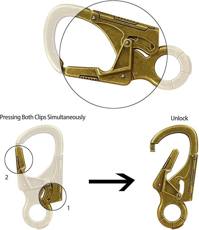 Ahiller Muscular Carabiner Hook,3.1" Alloy Thick Keychain Clip for Man, Outdoor Camping, Hiking Accessories, Key Ring