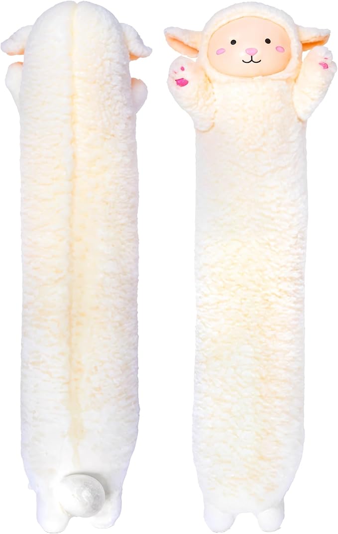 Stuffed Animal Lamb Body Pillow – Soft Plush Toy & Throw Pillow for Kids, Large (47 Inches), Soft Plushies Stuff Gift for Girls