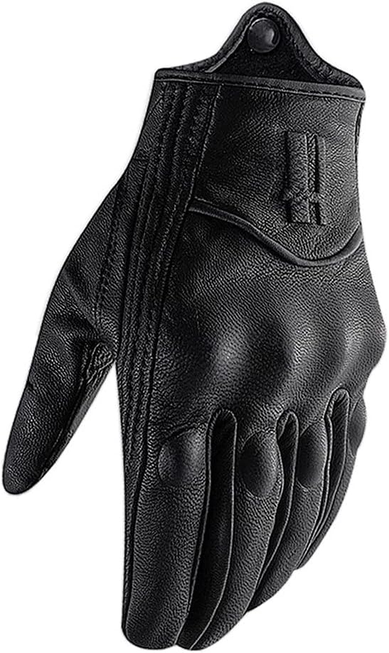 Harssidanzar Women's Motorcycle Gloves,Leather Motorcycle Gloves, Motorbike Gloves, Road Racing, Cycling, Climbing, Powersports Gloves Touchscreen GL016