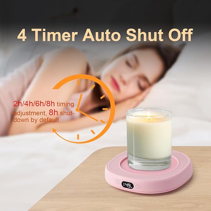 Bsigo Coffee Mug Warmer & Best CAT MOM Ever Mug Set, Milk Tea Beverage Cup Warmer for Desk, Candle Warmer Plate with 3 Temp Settings, 8H Auto Shut Off, Womens Mothers Day Birthday for Mom Mother