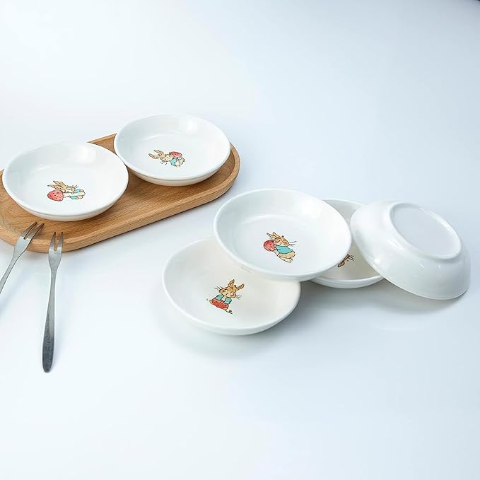 Super Cute Cartoon Animal Pattern Ceramic Sauce/Seasoning/Sushi Soy Dipping Bowl/Appetizer Plates/Serving Dish for Kitchen Home (Set of 6) - Corgi