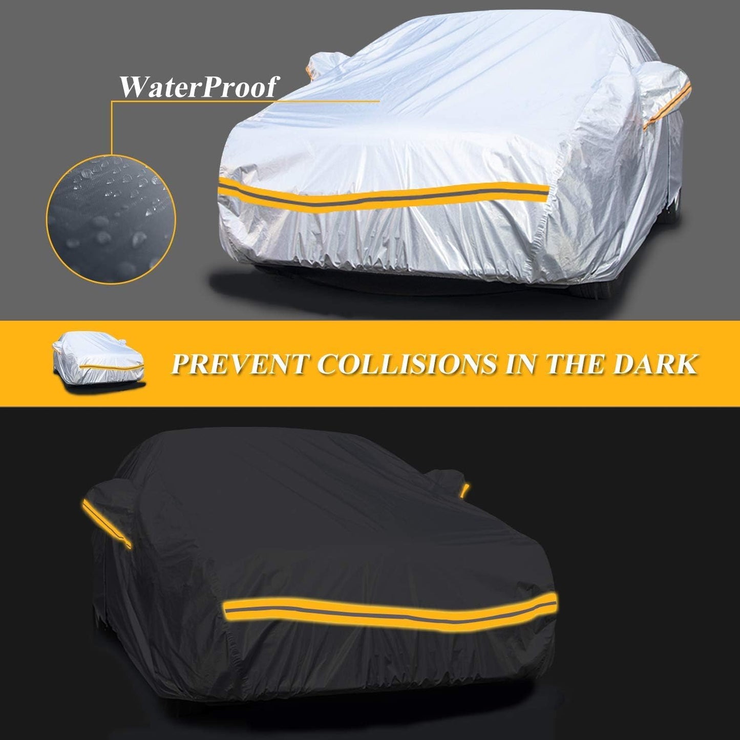 Autsop Car Cover Waterproof All Weather,12-Layer Car Covers for Automobiles Outdoor Heavy Duty Full Exterior Covers for Sedan(178-183 Inch)