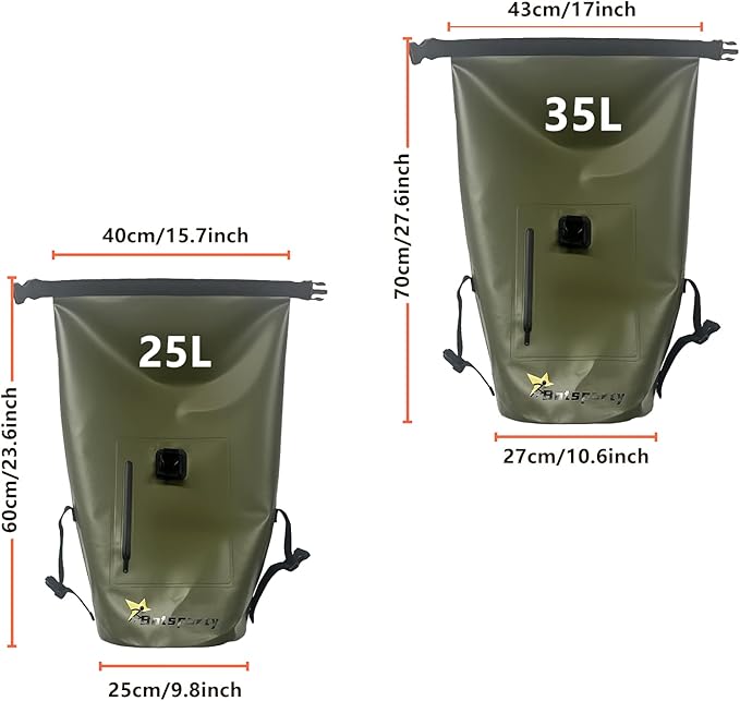 Waterproof Dry Bag Backpack - Lightweight Hiking Pack with Zippered Pocket for Camping, Kayaking, Travel, Hiking, Fishing, Outdoor Enthusiasts(35L)