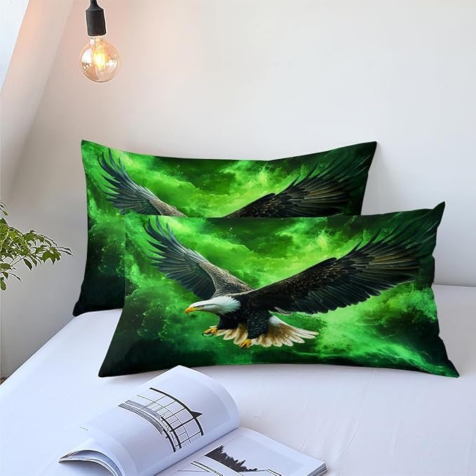 Black Eagle Comforter Set Queen Size Cute Animal Bedding Set Aesthetic Comforters Soft Lightweight Microfiber Comforter Sets for All Season