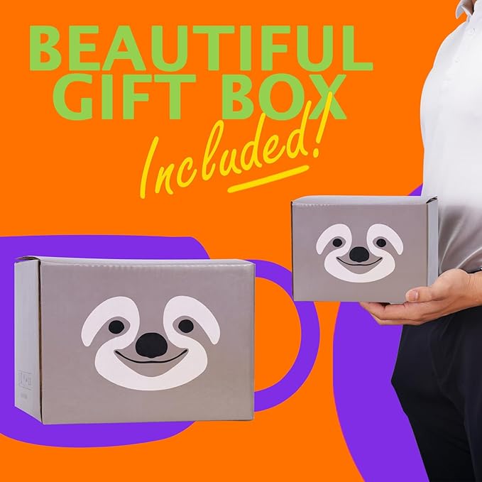Sloth Mug 16 oz Ceramic Coffee Mug 3D Porcelain Tea Mug for Women Kawaii Cup Sloth Gifts for Women Christmas Gifts Housewarming Holiday Birthday Gifts for Women Men Mom Kids and Friend