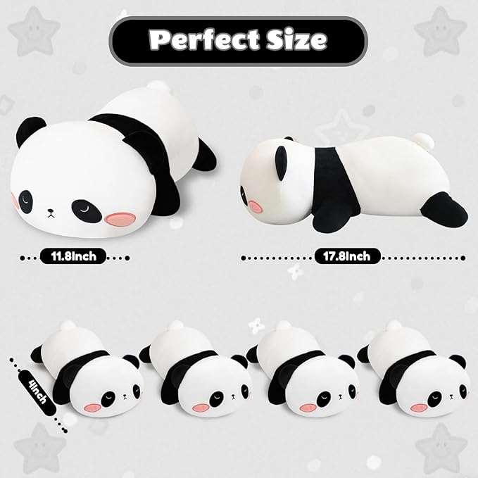 SQEQE Panda Stuffed Animals with Babies Inside Belly - 1 Mommy Stuffed Panda with 4 Cute Babies Plushie Gifts Ideal for Kids and Adults