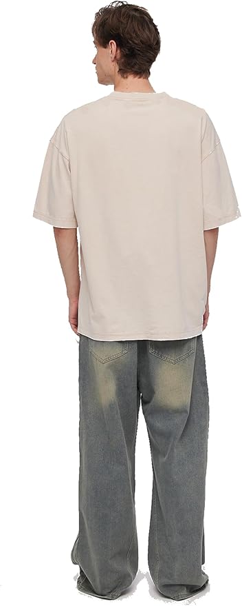 Y2K Oversized Graphic Tees for Women -Cowboy Cats Acid Washed Vintage Unisex Tee Short Sleeve Streetwear Tops