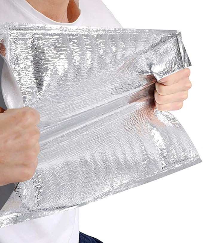 Smilco Reusable Insulation Bags Thermal Box Liners Metalized Liners Lunch Food Box Shopping Bag Insulated Lining Waterproof Insulation Package (25 Pack/ 8 In x 11 In)
