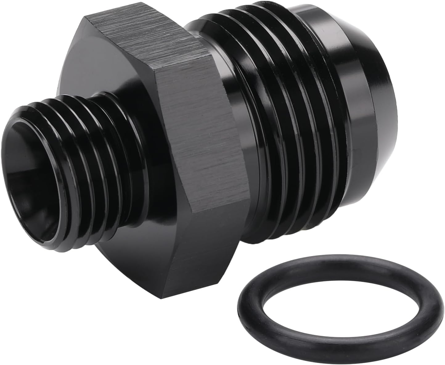 10AN Male Flare to 6AN ORB O-ring Boss Fuel Pump Rail Adapter Fitting Aluminum Black