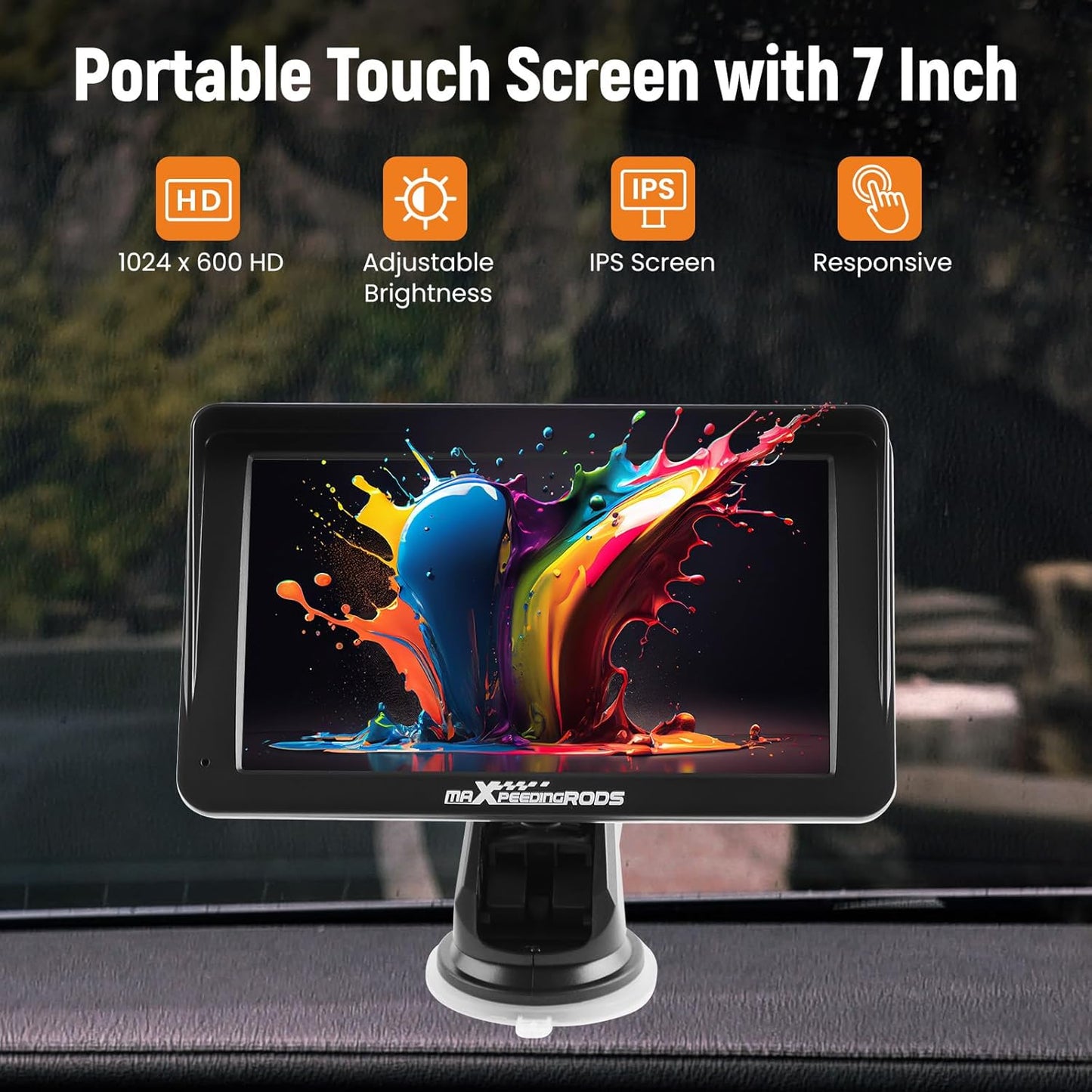 maXpeedingrods 7" Car Stereo with Wireless Apple CarPlay& Android Auto, Audio Receiver, Portable Car Radio with Backup Camera and GPS Navigation, Bluetooth, Mirror Link