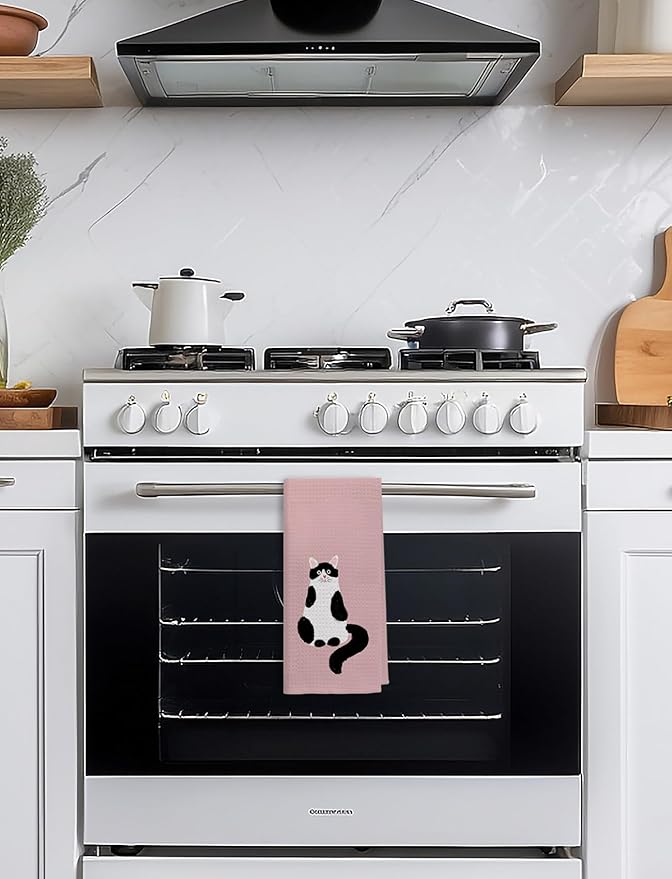 Tuxedo Cat Kitchen Towels, Black and White Cat Hand Towels for Bathroom, Cat Towels for Cat Lovers, Cat Dish Towels for Kitchen, Tuxedo Cat Gifts, Cat Mom Gifts, Cat Home Decor, 16x24 Inch