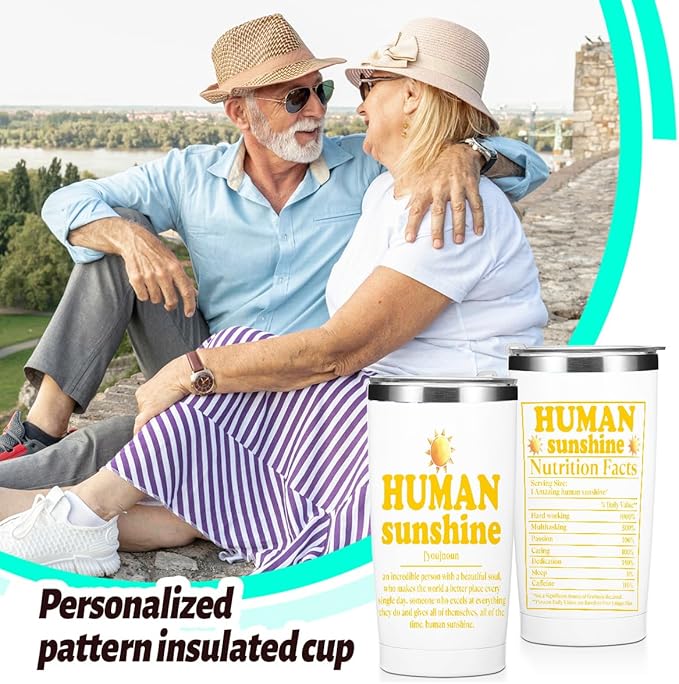 Sunshine Gifts for Women Men, 20 oz Tumbler Insulated Tumblers, Inspirational Stainless Steel Tumbler Travel Cup, Coffee Cups for Cold Hot Drinks Appreciation Gifts for Women Coworker Leader Teacher