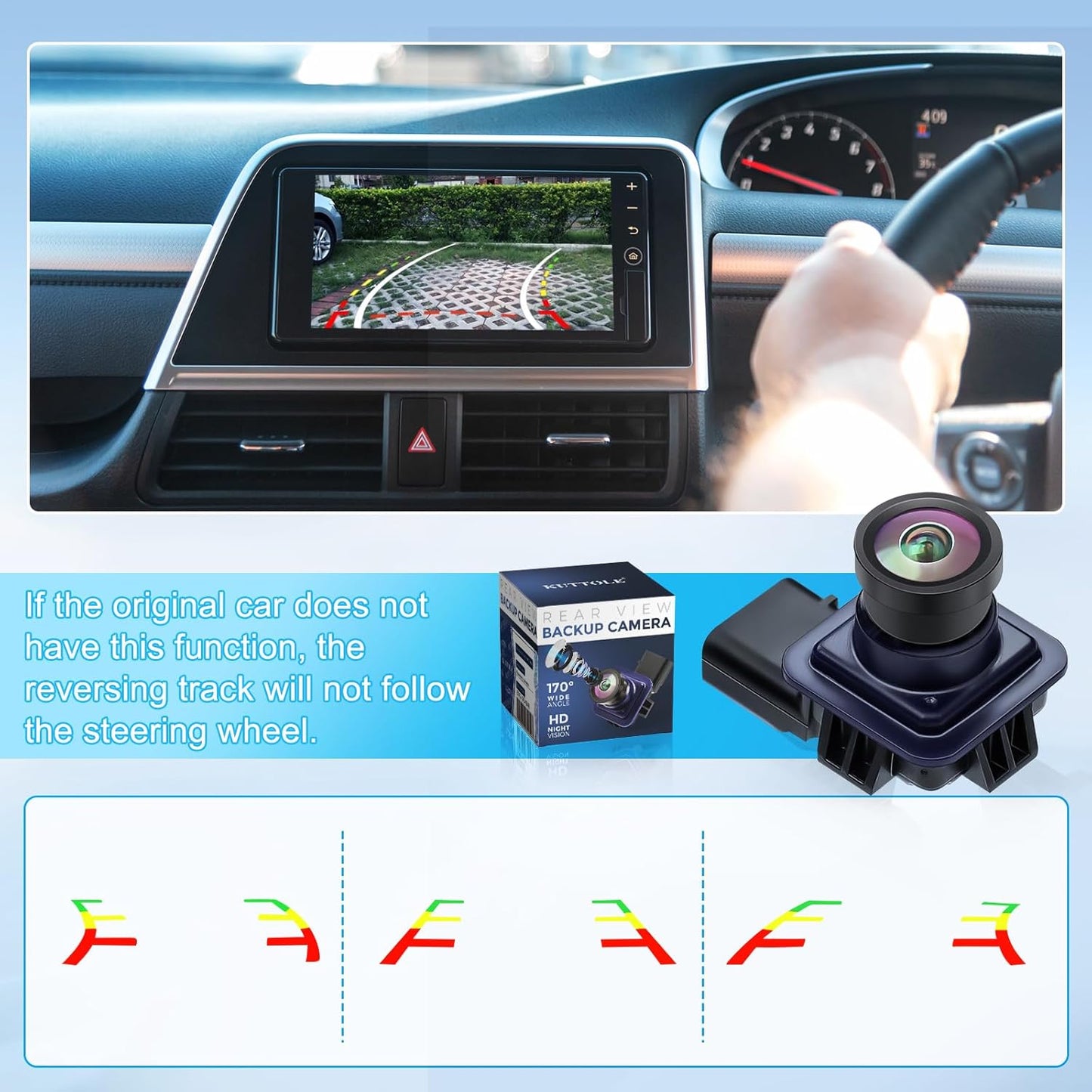 Backup Camera Compatible with Ford Edge 2011 2012 2013 2014 2015 Lincoln MKX 2011 2012 2013 170° Wide Angle Rear View Parking Assist Camera Edge Accessories BT4Z-19G490-B FL1T-19G490-AC