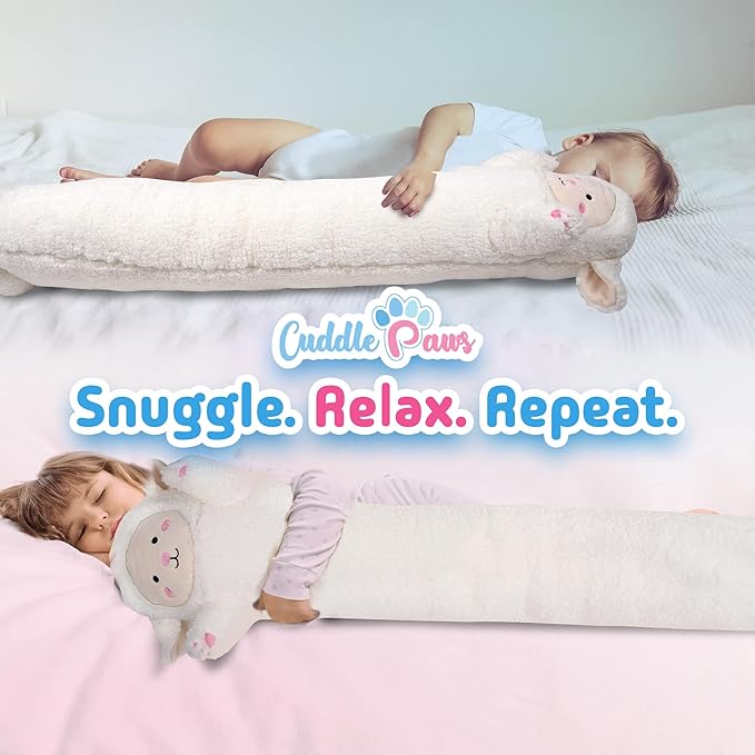 Stuffed Animal Lamb Body Pillow – Soft Plush Toy & Throw Pillow for Kids, Large (47 Inches), Soft Plushies Stuff Gift for Girls