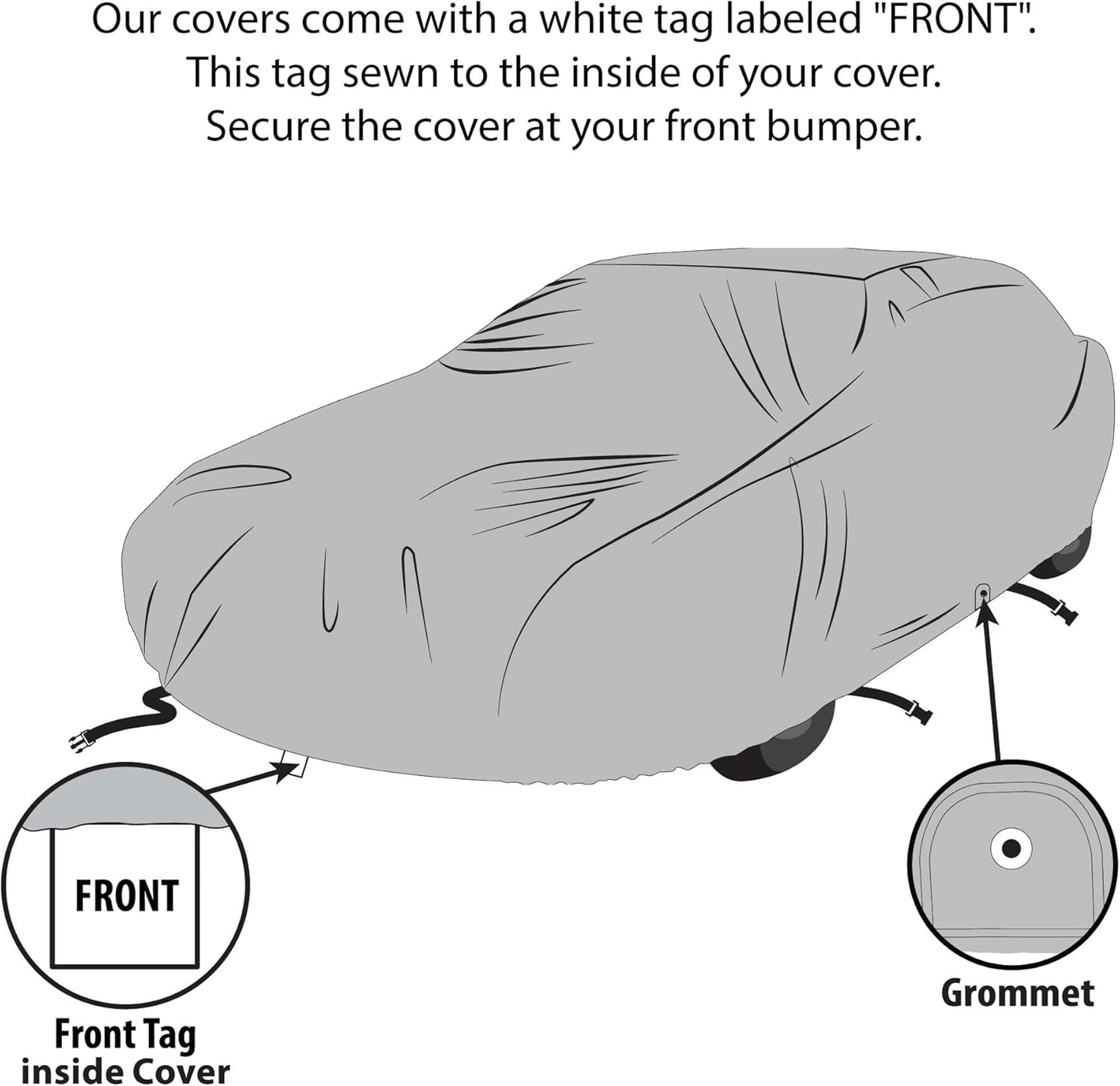 5 Layer Car Cover for Cadillac DeVille 1989-2005 Sedan 4-Door de Ville Semi Custom Fit Full Coverage Heavy Duty All Weather Protection Breathable Dust Wind Shield
