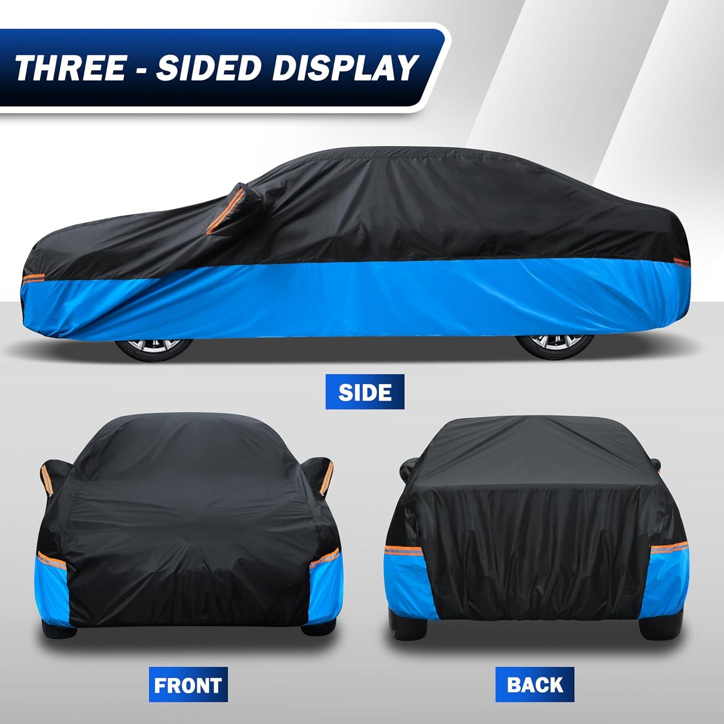 Car Cover Waterproof All Weather Outdoor Windproof Dustproof UV Protection Fit Sedan Audi A7,Buick Century,Honda Accord,Chevrolet ss