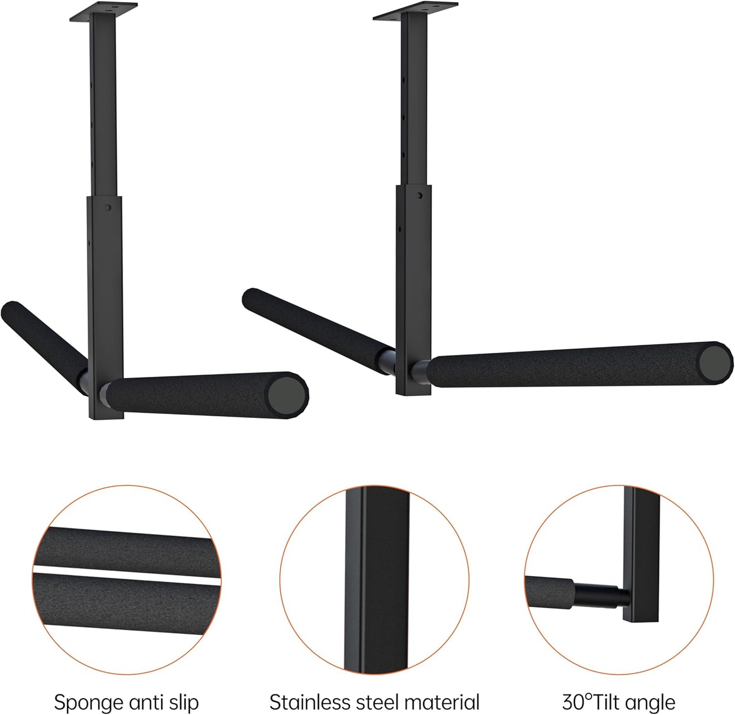 Double Kayak/Ladder Ceiling Storage Rack, Hi Port 2 Ladder Hanger Overhead Garage Kayak Ladder Rack, Holds 200 lbs, Adjustable Height Design, Black