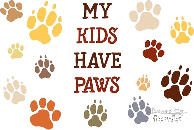 Tervis My Kids Have Paws Stainless Steel Tumbler with Clear and Black Hammer Lid 30oz, Silver