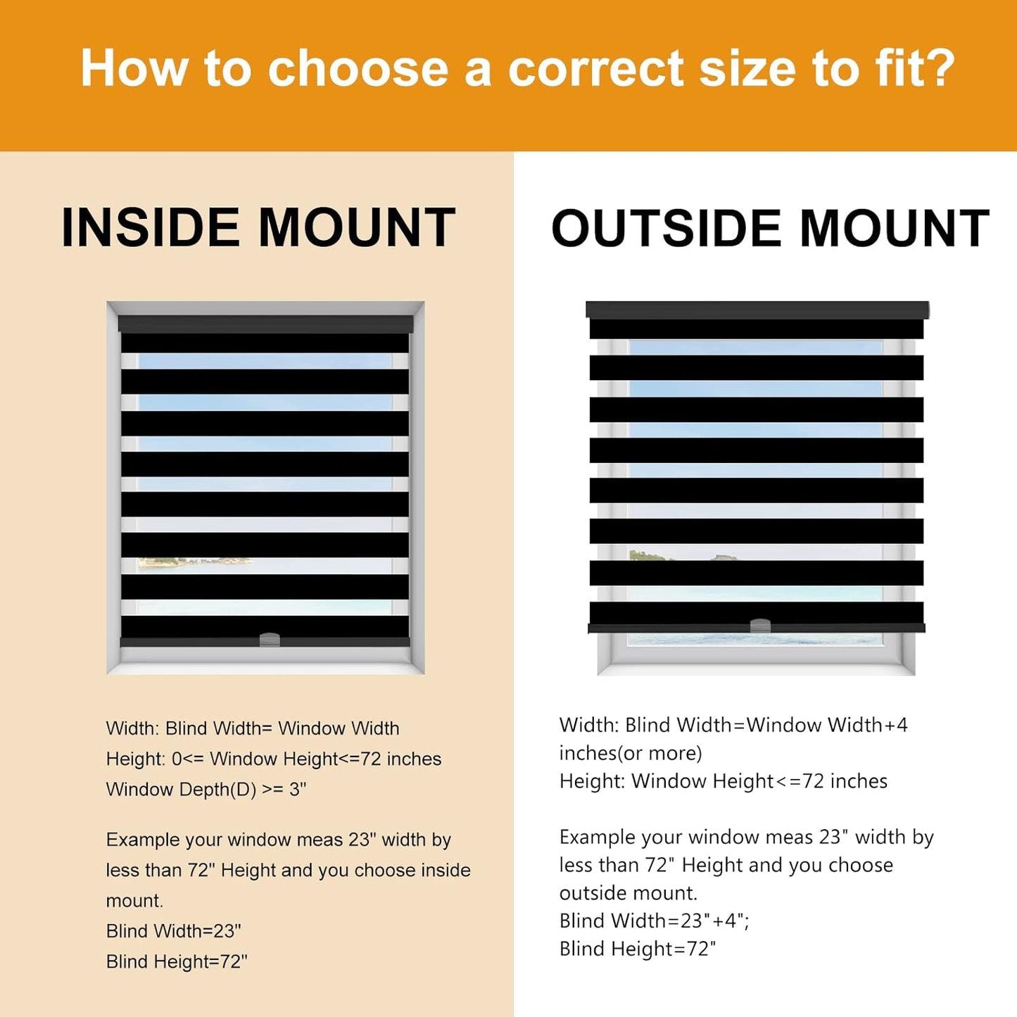 Persilux Cordless Zebra Roller Window Shades Free-Stop Roller Blinds (32" W X 72" H, Black) Light Control for Day and Night, Light Filtering Sheer Roller Shades for Windows, Easy to Install