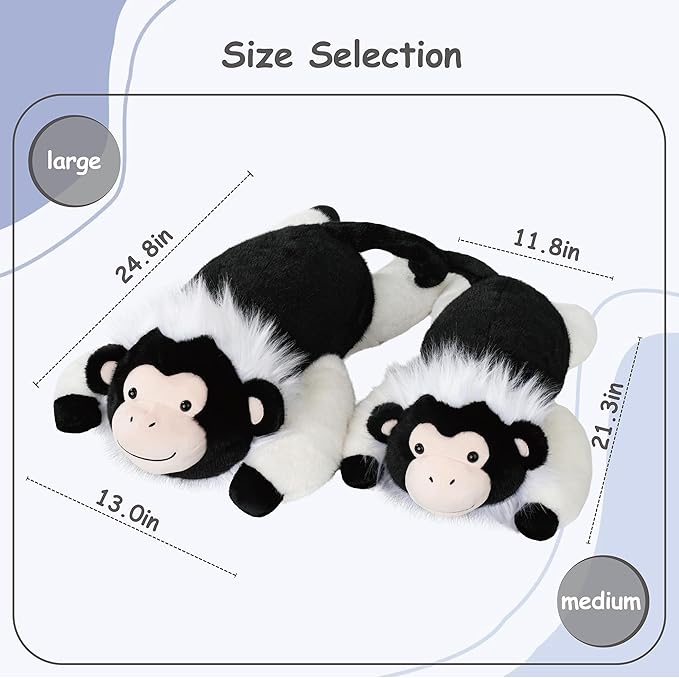 Weighted Stuffed Animals Monkey - 21.3" Cute Toy Pillow Plushie Gifts for Kids Boys Girls & Adults, 3 lbs Ultra-Soft Washable Plush Pillowfort