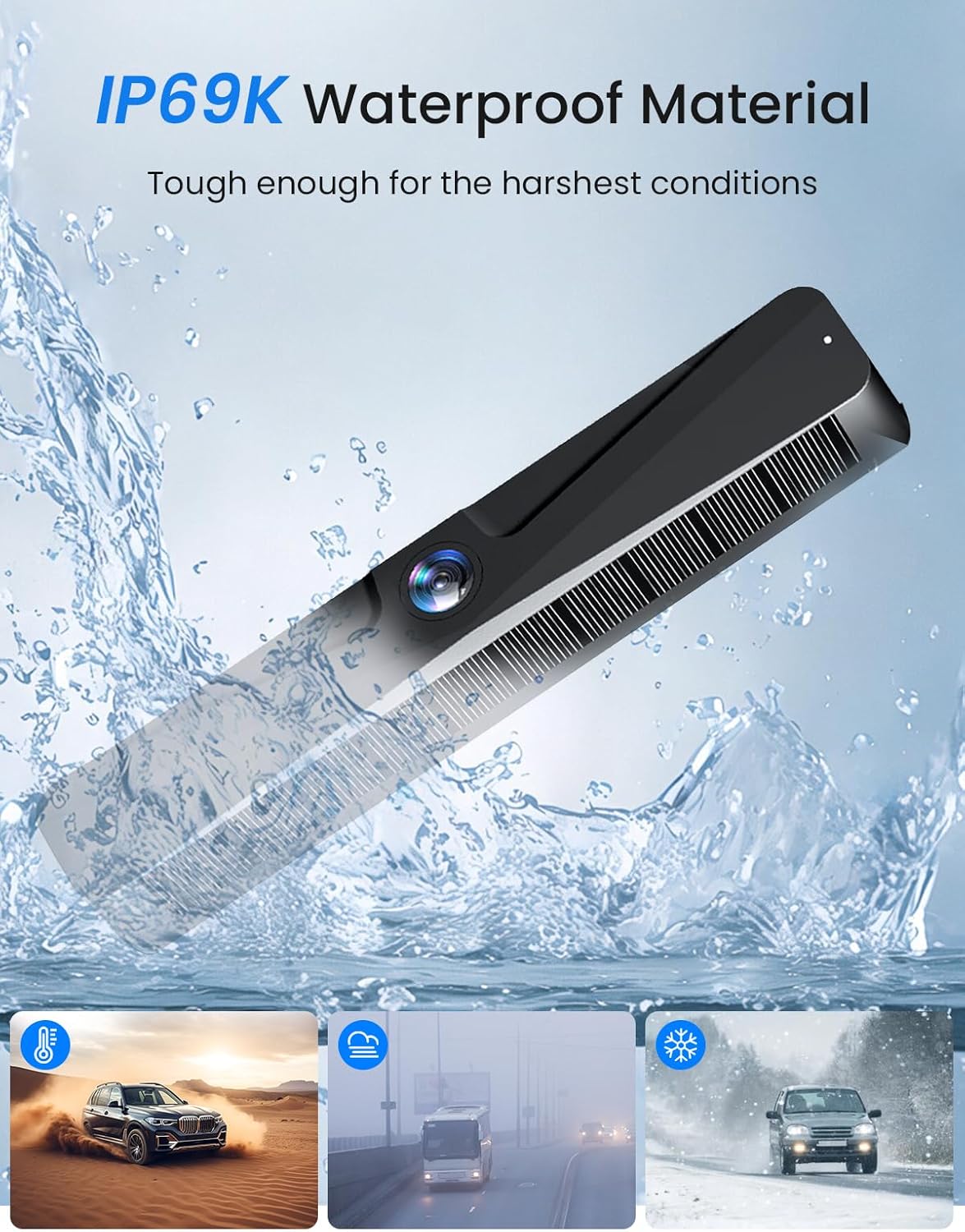 Backup Camera, Solar Wireless Backup Camera with 5" 1080P Monitor, Vehicle Backup Cameras with 5000mAh Solar Battery, IP69K Waterproof Rear View Camera for Car, Van, SUV, Truck, Trailer