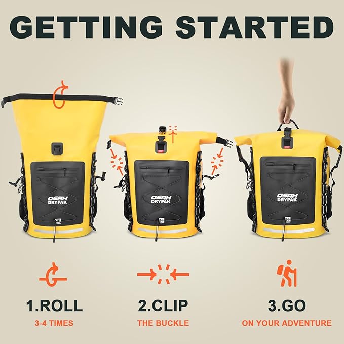 Waterproof Backpack Dry Bag 35L/55L β Heavy Duty Roll-Top Hiking Backpack Sack Keeps Gear Dry for Travel, Kayaking, Boating, Camping, Rafting and Fishing