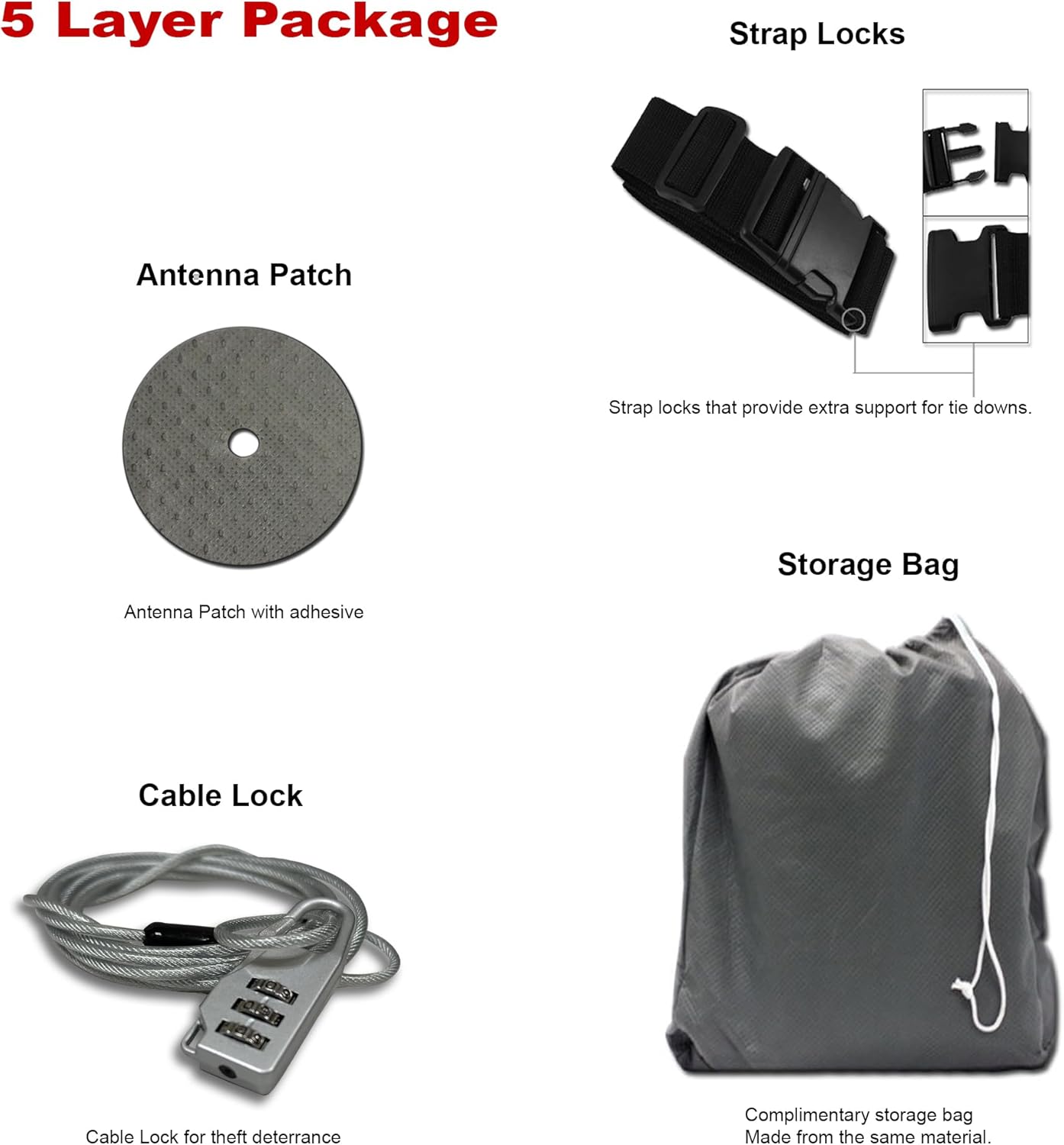 5 Layer Full Car Cover - Semi Custom Fit for 2014-2019 Chevrolet Corvette C7 | All-Weather Protection: Waterproof, Dustproof, Windproof, UV-Resistant | Includes Accessories