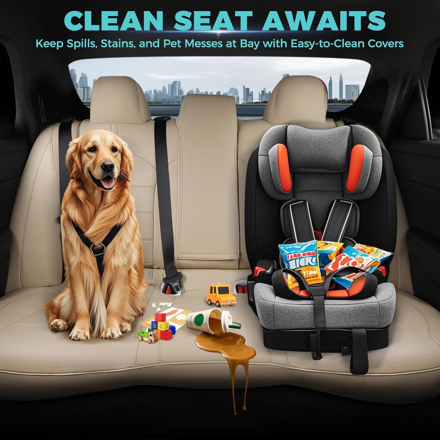 for Toyota Camry Seat Covers Hybrid XLE XSE 2018 2019 2020 2021 2022 2023 2024 - Custom Car Seat Covers Full Set, Leather Seat Cover for Cars, Waterproof Breathable Cushion Protectors Beige