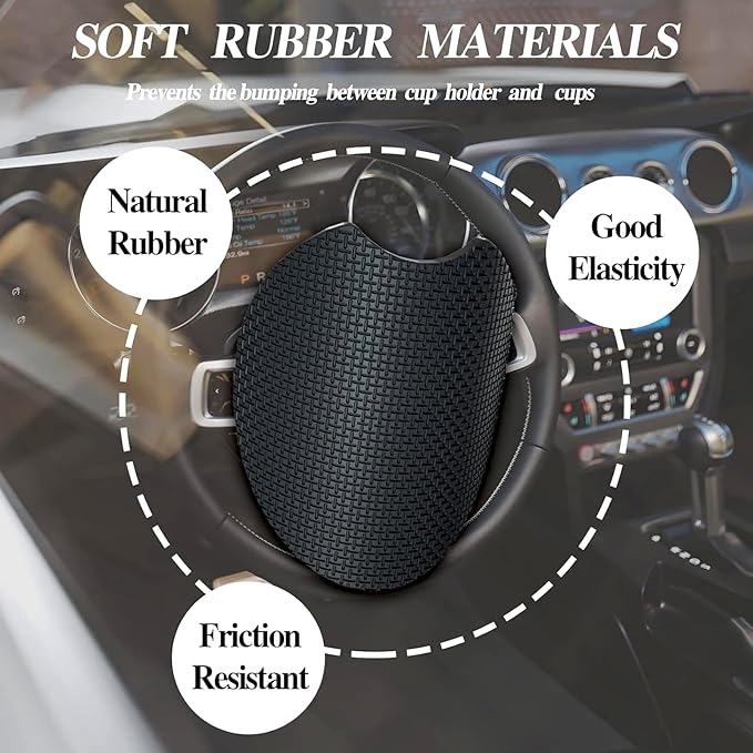 Car Coasters for Cup Holders,2 Pack Cool 12 Gauge Bullet Shaped Brass Rubber Car Cup Holder Coasters,2.75" Universal Size Anti Slip Rubber Mat,Automotive Cup Holder Decal Decor for Men,Dad