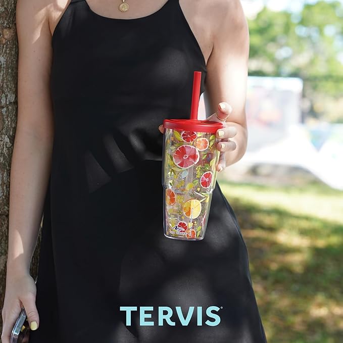 Tervis Cat Sayings Made in USA Double Walled Insulated Tumbler Travel Cup Keeps Drinks Cold & Hot, 24oz with Straw Lid, Classic