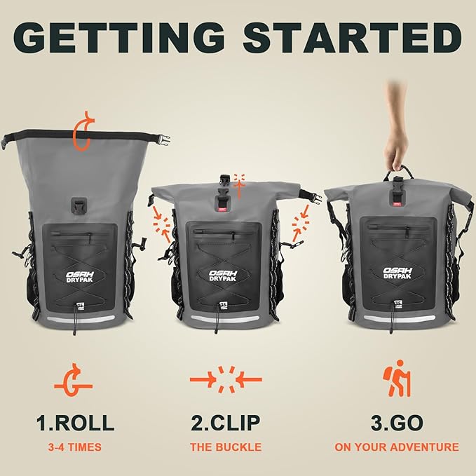 Waterproof Backpack Dry Bag 35L/55L β Heavy Duty Roll-Top Hiking Backpack for Travel, Kayaking, Boating, Camping, Rafting and Fishing