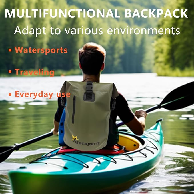 Waterproof Dry Bag Backpack - Lightweight Hiking Pack with Zippered Pocket for Camping, Kayaking, Travel, Hiking, Fishing, Outdoor Enthusiasts(35L)
