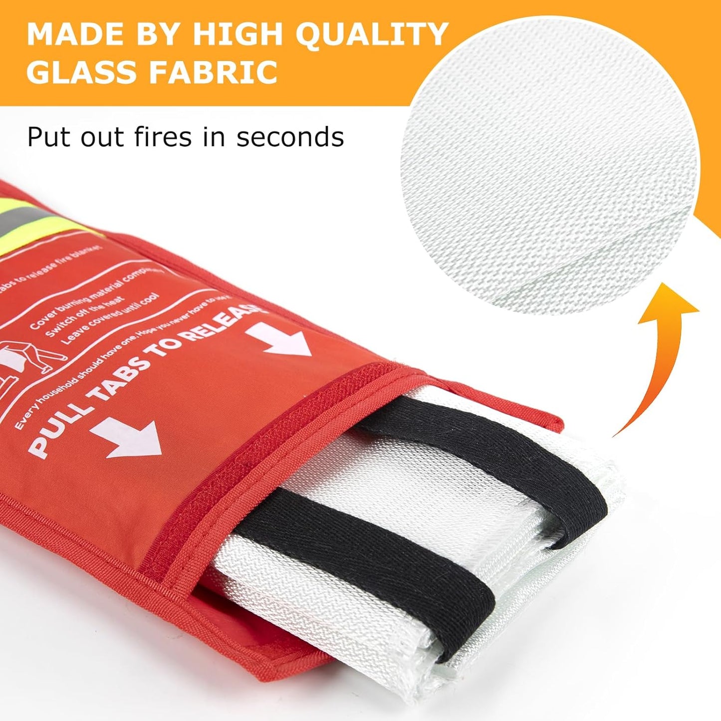 Emergency Fire Blanket, 4Pack Fiberglass Flame Retardant Fire Blankets Emergency for Home, Kitchen, Car, Office, Grill, 39.4X 39.4inch Fire Extinguisher Blanket