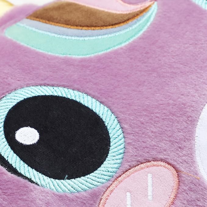 Stuffed Animal Lumbar Pillow, Super Soft Plush Cuddle Throw Pillow for Kids, Cute Unicorn Shaped Pillow, 12 x 24 Inches, Purple