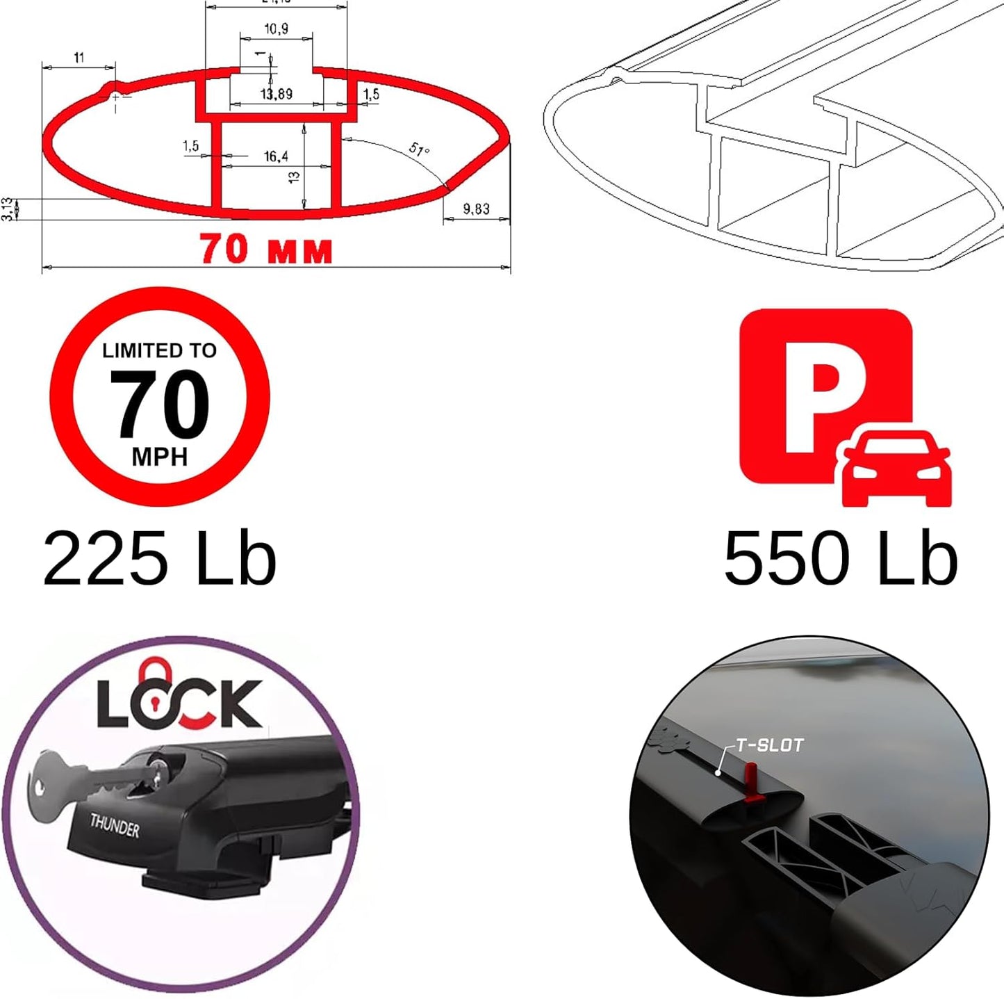 for Subaru Ascent 2019 2026 Roof Rack Cross Bars | Lockable Aluminum Luggage Carrier | Anti-Theft Design with Key | Fits Wiht Raised Side Rails | Premium Edition Limited Touring (Gray)