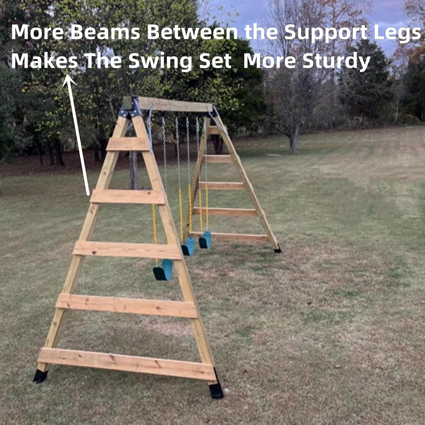 Heavy Duty Swing Sets Brackets Including 2 Green A-Frame Swing Set Brackets and 4 Swing Hangers for Playground Equipment Mounting Parts Hardware Included (Light Green)