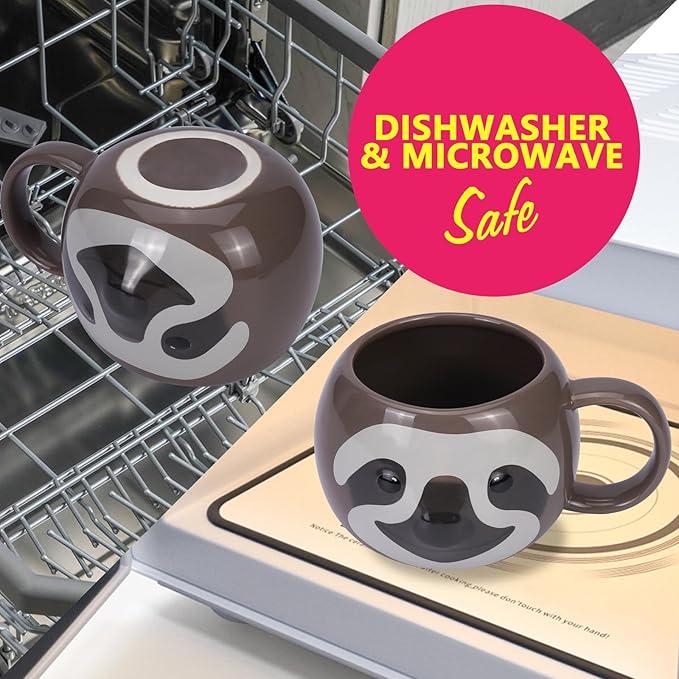 Sloth Mug 16 oz Ceramic Coffee Mug 3D Porcelain Tea Mug for Women Kawaii Cup Sloth Gifts for Women Christmas Gifts Housewarming Holiday Birthday Gifts for Women Men Mom Kids and Friend