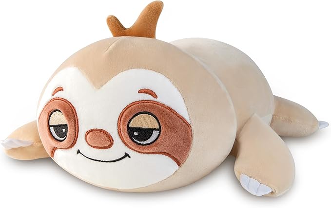 Sloth Plush, Soft Plush Pillow Sloth Stuffed Animal, Cute Plushies Toy Gifts for Kids & Adults