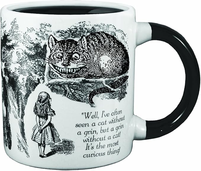 The Unemployed Philosophers Guild Heat Transforming Disappearing Cheshire Cat Mug - Hot Coffee Leaves Behind Only the Grin, Comes in Gift Box, 12oz