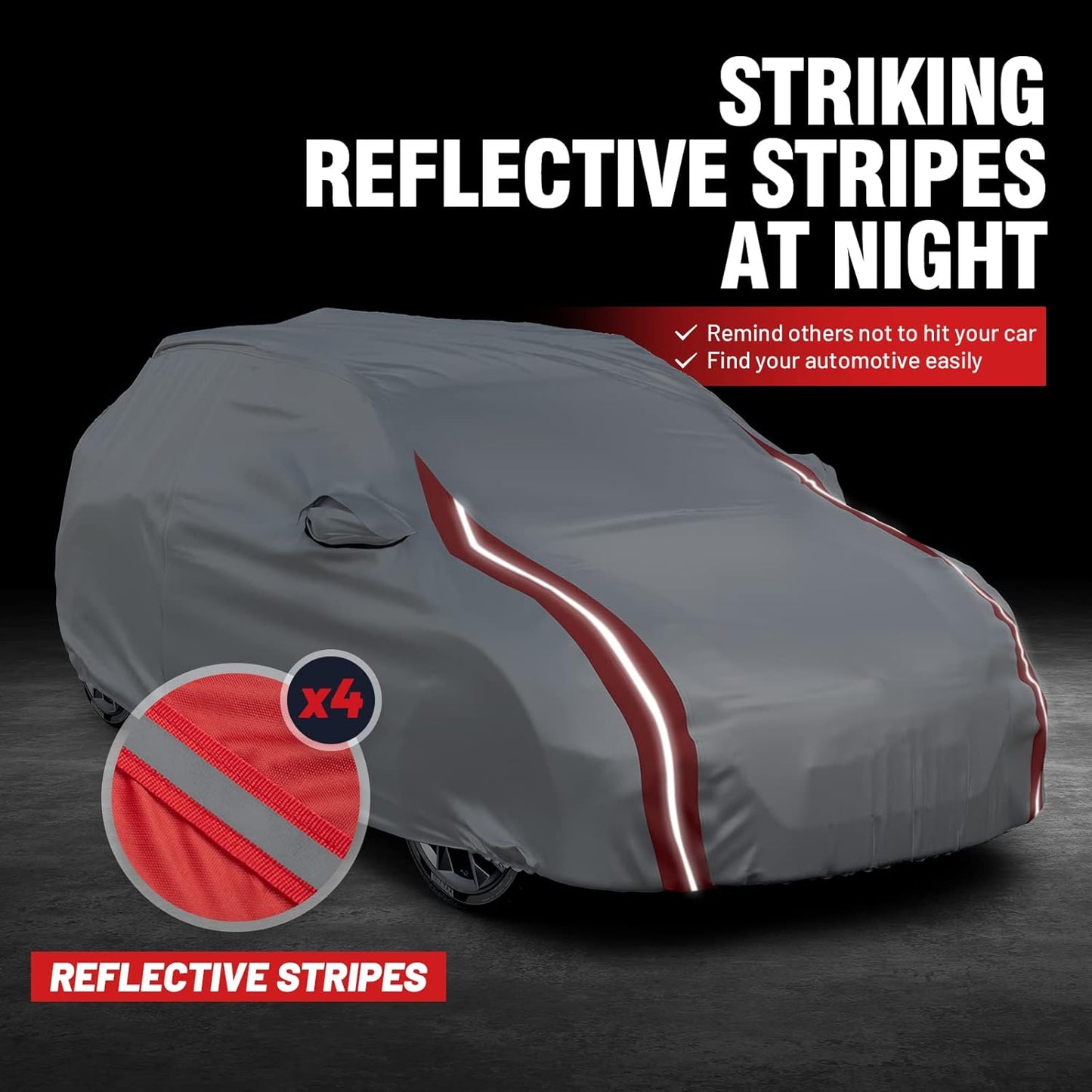 Favoto SUV Car Cover Waterproof - Custom Fit for Honda CR-V (1995-2024) All Weather for Automobiles Outdoor with Reflective Stripe Snow Sun Dust UV Protection Full Exterior Cover