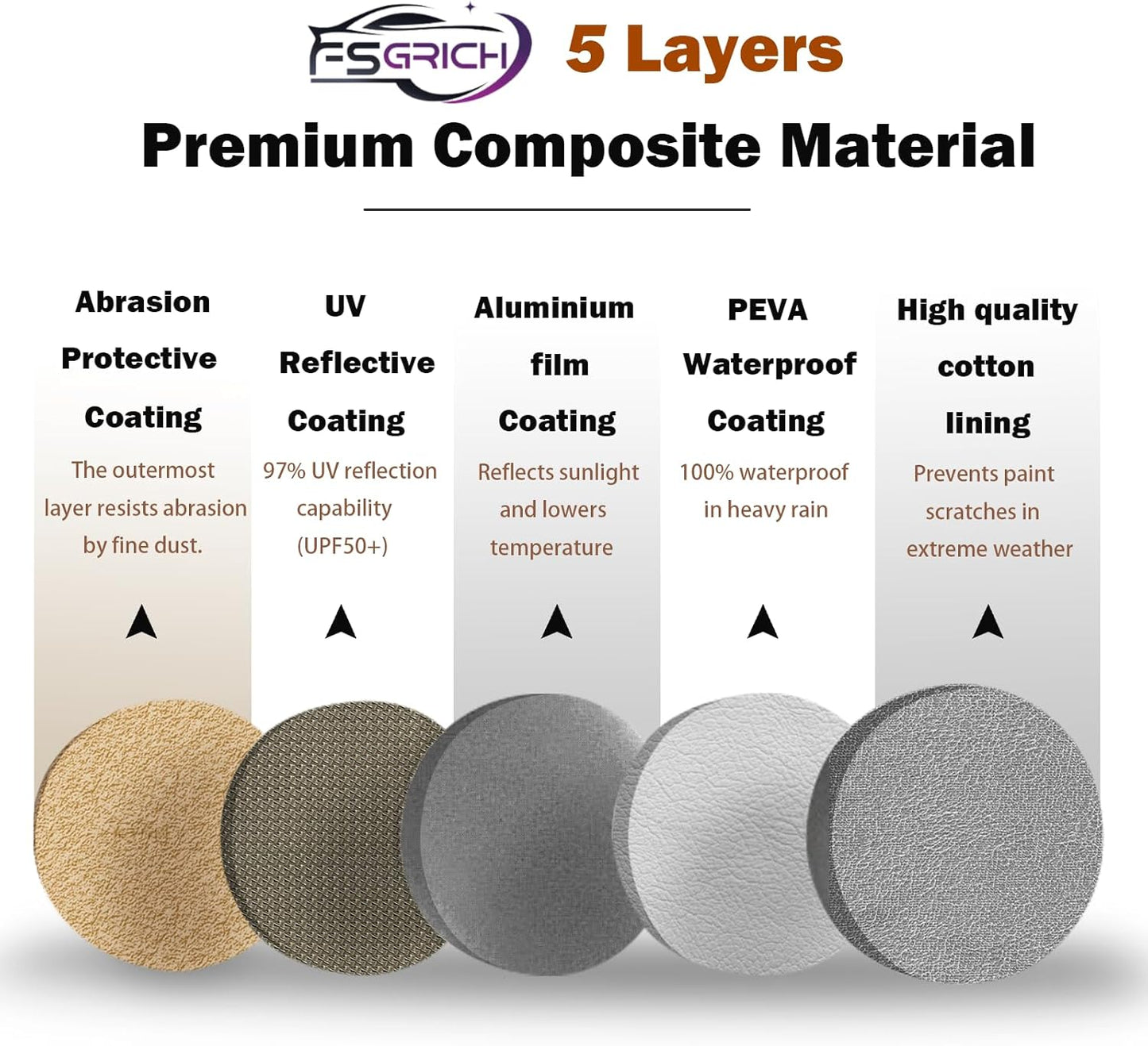 Car Cover Waterproof All Weather Compatible with Toyota Camry Sedan Solara (1996-2024), Outdoor Anti-UV Sun Rain Protection Full Exterior Cover (Camel with Brown)