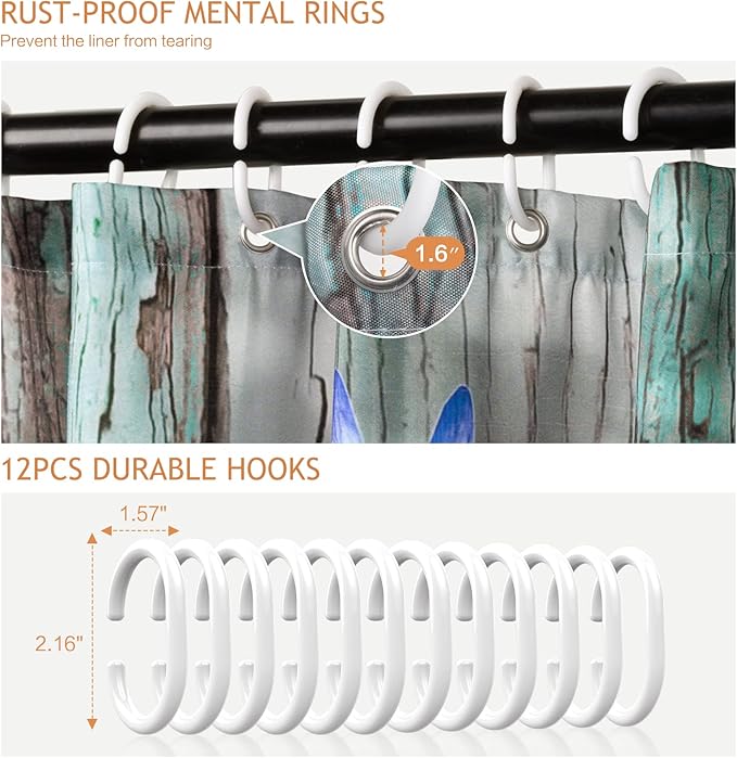 Vimorco Sunflower Shower Curtain, Butterfly Shower Curtains for Bathroom, Waterproof Quick-Dry Polyester Fabric Shower Curtain, Daisy Floral Bathroom Set, Bath Curtain Decor, 12 Hooks, 72''x 72''