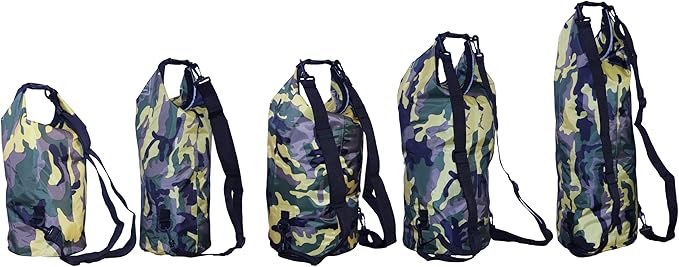 Waterproof Dry Bag Combo 5-30L Roll Top Dry Storage Bag Backpack for Kayaking Boating Beach Camping Travel Fishing, w/Phone Case & Collapsible Water Bottle & Sunglasses & Ear Band,Yellow 10L